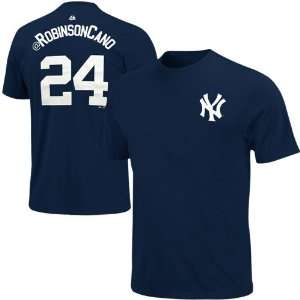   New York Yankees #24 Twitter T Shirt   Navy Blue
