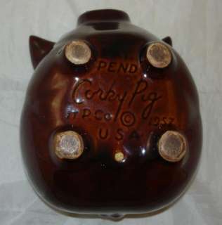 Vintage Hull Pottery 1957 Corky Pig Piggy Bank  