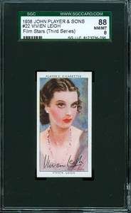 1938 John Player & Sons #22   Vivien Leigh   SGC 88    Gone With The 
