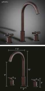 NEW 12 WIDESPREAD OIL RUBBED BRONZE KITCHEN BAR FAUCET  