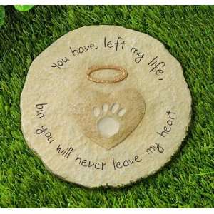 Pet Paw Print Memorial Stone You Will Never Leave My Heart From 