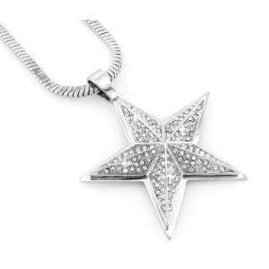  Hip Hop Bling Rodium Plated Sulver Tone Famous Star 