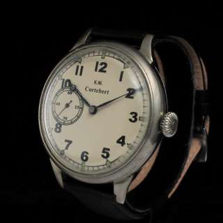 Mens HANDSOME 1930s CORTEBERT Vintage Watch MILITARY STYLE   KM PRE 