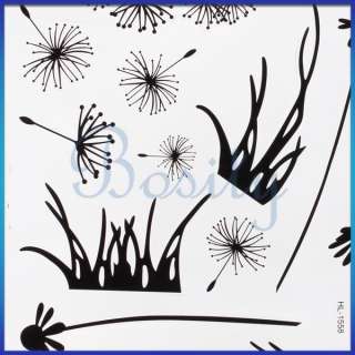 Flying Dandelion Wall Decal Removable Wall Sticker Black Mordern Room 