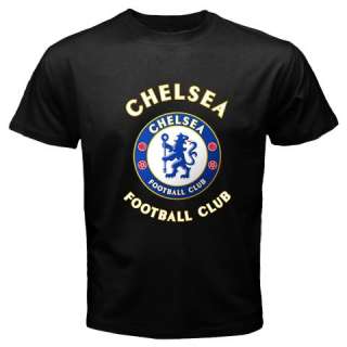 New  Chelsea FC Logo Football Club Black T Shirt  