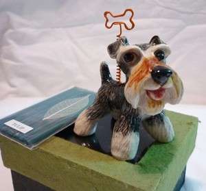 New Schnauzer Dog Photo/Incense/ Note Holder Ceramic Gift  
