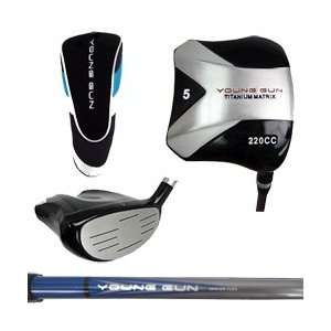 Young Gun 220cc Junior Square BLUE 5 WOOD Golf Club (heights 42 to 48 