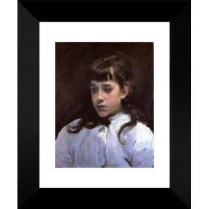  Young Girl Wearing a White Muslin Blouse 15x18 FRAMED Art 