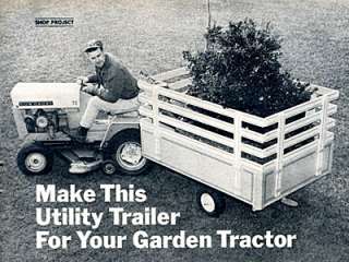 DIY How To Plans Yard/Garden Tractor UTILITY TRAILER  