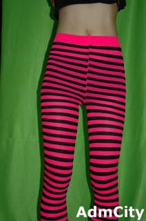 horizonal striped tights pantyhose black white red purple plus size 3X 