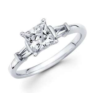   Stone Princess Diamond Engagement Ring White Gold 1/4 CT, Size 8.5