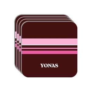 Personal Name Gift   YONAS Set of 4 Mini Mousepad Coasters (pink 