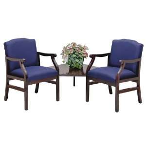  2 Guest Chairs with Connecting Corner Table Avon Gray 