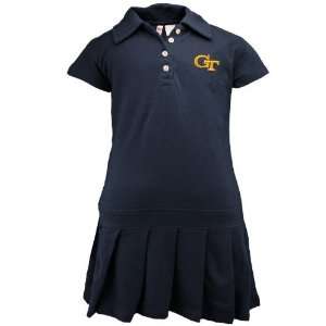 Georgia Tech Yellow Jackets Navy Blue Toddler Pique Dress 