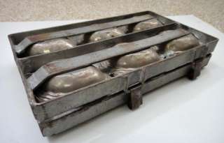 LRG antique METAL EGG MOLD CHOCOLATE heavy EASTER candy  