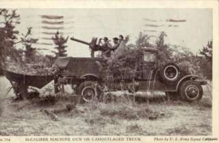 US ARMY SIGNAL CORPS PHOTO 50 CALIBER GUN ON TRUCK 1941  