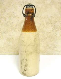 Antique Christian Moerleins Old Jug Lager Stoneware 8.75 Beer Bottle 