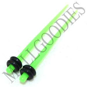 0741 Neon Green Ear Stretchers Tapers 12G 12 Gauge 2mm  