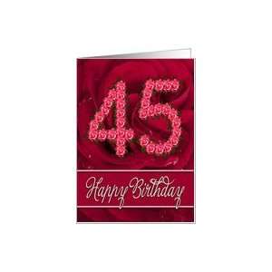 45th birthday with numbers made from roses Card