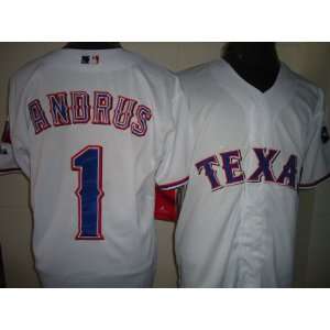  2012 Texas Rangers #1 Andrus MLB Authentic White Jerseys 