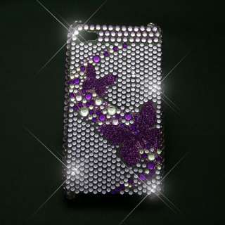 Rhinestone Butterfly Hard Case Shell for iPhone 4 4G  