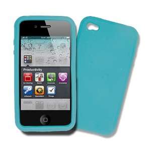 iPhone 4G, iPhone 4S LIGHT BLUE Silicone Case, Rubber Skin Cover, Soft 