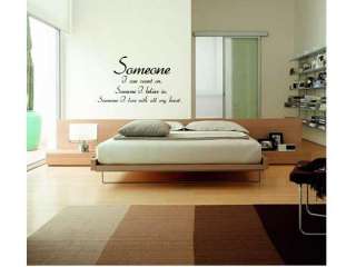 SOMEONE I LOVE WITH ALL MY HEART Bedroom Wall Decal Words Lettering 