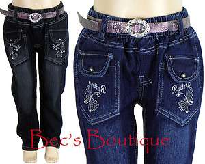 Girls Jeans Stretchy Denim Trousers Children & Toddlers Clothing Kids 