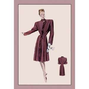  Burgundy Dressy Coat 12x18 Giclee on canvas