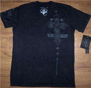 AFFLICTION ELEVATED TRUTH V NECK WHIP STITCH TEE SIZE L NWT  