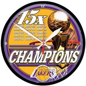  Los Angeles Lakers 15 Time Champs Round Clock Sports 