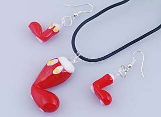 6sets Christmas Murano Glass Pendant Necklace Earrings  