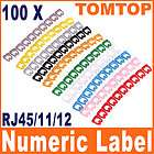 100pcs RJ45 RJ11 RJ12 Color Numeric Cable Label Mark