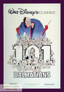 101 DALMATIANS R90 Disney Orig 1sheet Movie Poster  