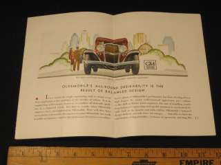 1931 Oldsmobile Six Car Catalog Sales Brochure CDN  
