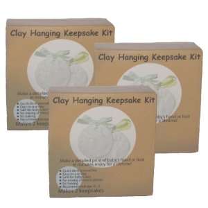  3pk   Clay Hanging Keepsake Baby Prints Kit Baby