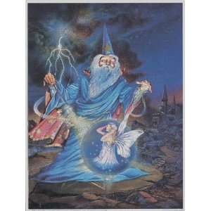  Wizard Casting A Spell Poster Print