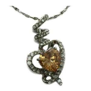  Heart drop Pendant & Gold Inlay Jewelry