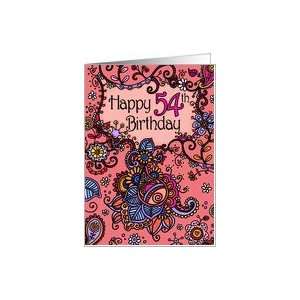  Happy Birthday   Mendhi   54 years old Card Toys & Games
