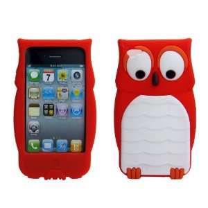 Owl Design Cartoon Cute Silicone Case Cover Skin for Apple iPhone 4 4S 