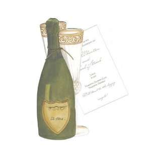  Stevie Streck Designs AD774 Champagne For Two, Gold Ribbon 