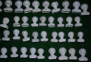 40 antique german china doll shoulder heads  