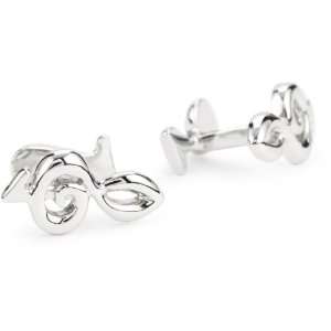   Novelty Sterling Silver Music Note and Clef Cufflinks Jewelry