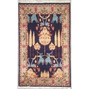  47 x 65 Pak Gabbeh Area Rug with Wool Pile    a 5x6 