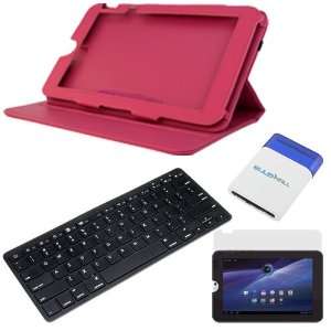  Folio Cover Case with Built in Stand + LCD Screen Protector Film 