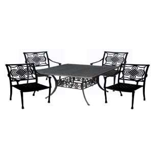 The Serena Collection 5 Piece All Welded Cast Aluminum Patio Furniture 