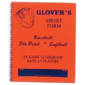  Glovers BB 104 Short Form Baseball & Softball Scorebook 