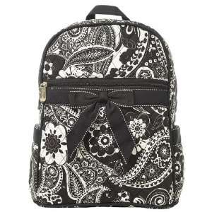  Quilted Paisley Floral Print Zippered Backpack Baby