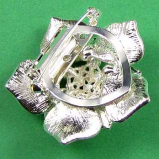 ADDL Item  1pc Austrian rhinestone flower brooch pin 