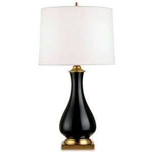 Currey and Company 6463 Lynton   One Light Table Lamp, Black/Brass 